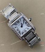 Cartier Tank Francaise Small Lady Watch Iced Out Diamond